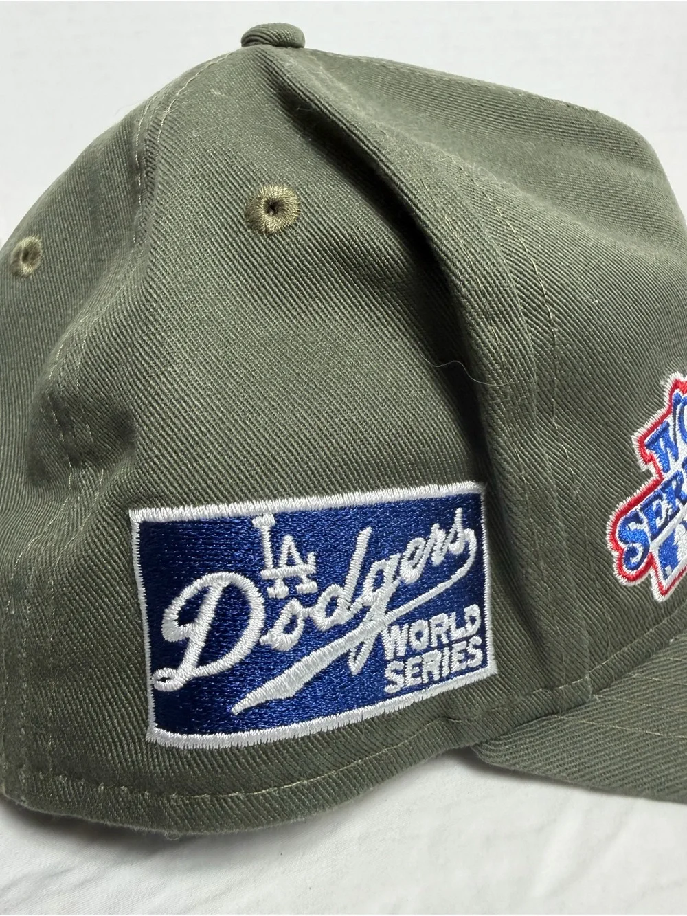 Los Angeles Dodgers Olive Green LA Logo Cap - World Series Patches